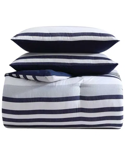 Nautica Palm Coast Stripe Comforter Set In Blue