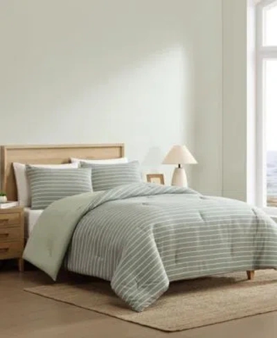 Nautica Park Stripe Printed Comforter Sets In Green