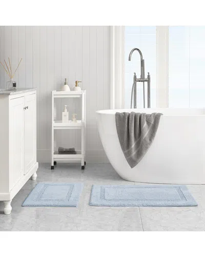 Nautica Peniston Solid 100% Cotton Tufted Set Of 2 Bath Rugs In Blue