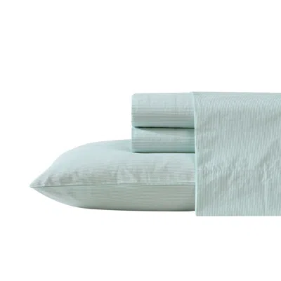 Nautica Penny Pinstripe Green Queen Sheet Set In Blue