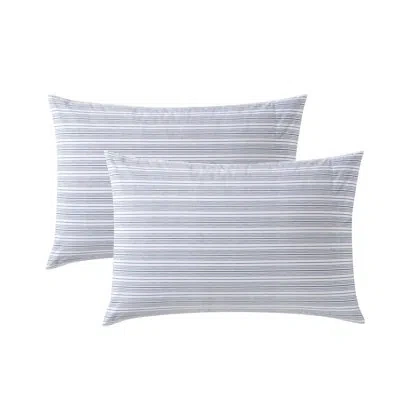 Nautica Percale Cotton Standard Pillowcase Set In Blue;white