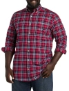Nautica Men's Long Sleeve Button-front Twill Plaid Shirt In L Red