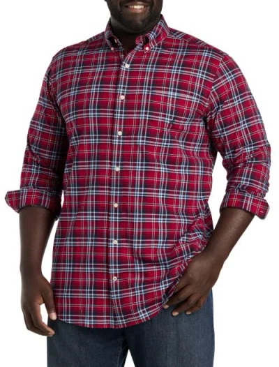 Nautica Men's Long Sleeve Button-front Twill Plaid Shirt In Rusted Hull