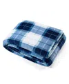 Nautica Plaid Ultra Soft Plush Blanket, Full/queen In Northsail Plaid Blue