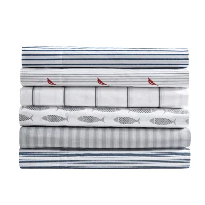 Nautica Plot Black Twin Sheet Set In Gray