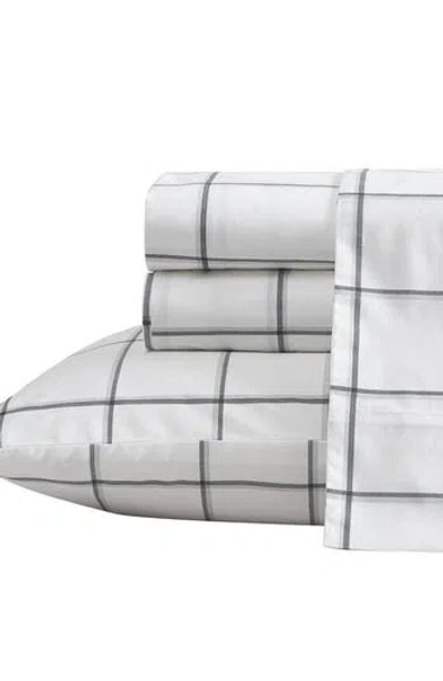 Nautica Plot Grid Print Sheet Set In Black/grey