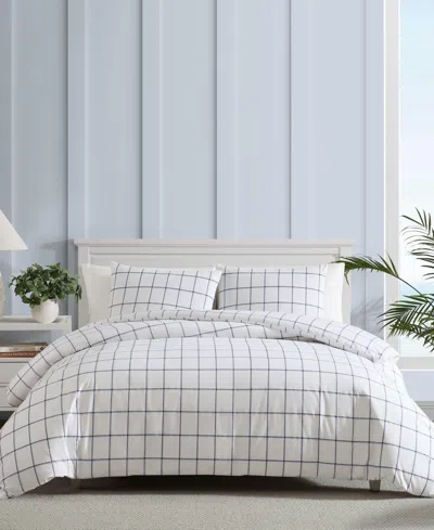 NAUTICA PLOT PERCALE 3-PC. DUVET COVER SET, KING