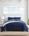 Nautica Point Harbor Embossed 2 Piece Duvet Cover Set, Twin In Captain's Blue