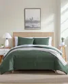 Nautica Point Harbor Embossed 3- Pc. Comforter Set, Full/queen In Fern Green