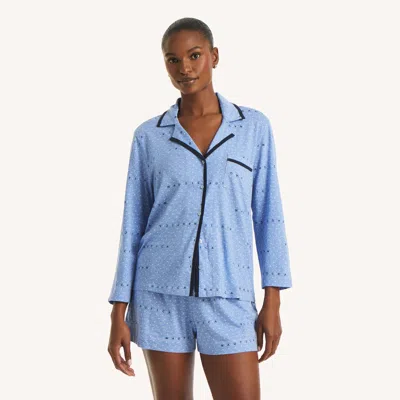 Nautica Polka Dot Boxer Pajama Set In Blue