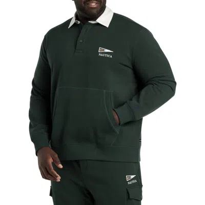 Nautica Pouch Pocket Polo Sweatshirt In Kelp Seas