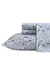Nautica Printed Cooling Microfiber 4-pc. Sheet Set, Full In Blue