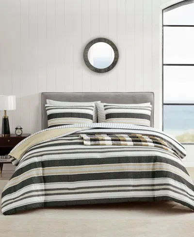 Nautica Prospect Harbor Embossed 8-pc. Comforter Sets, Queen In Black,beige