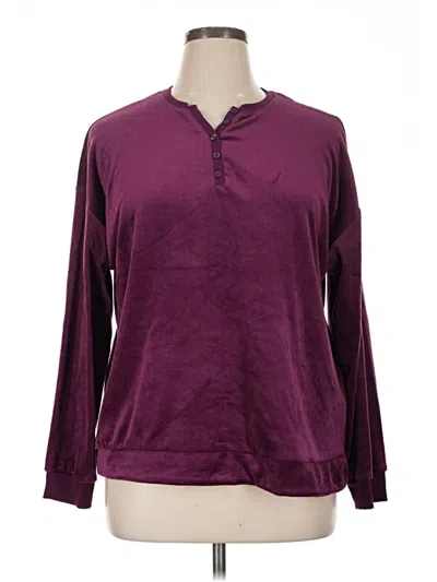 Pre-owned Nautica Pullover Sweater In Burgundy