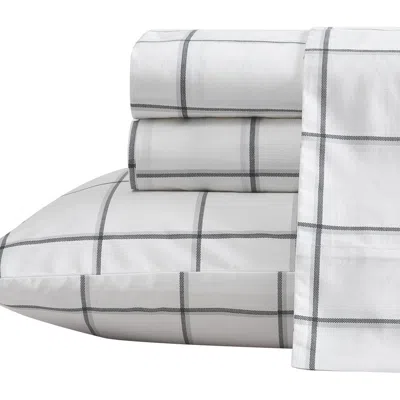 Nautica Richmond Stripe 200 Thread Count Cotton Percale Sheet Set In Gray
