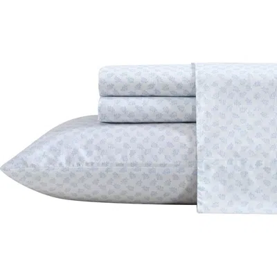 Nautica Richmond Stripe 200 Thread Count Cotton Percale Sheet Set In Blue