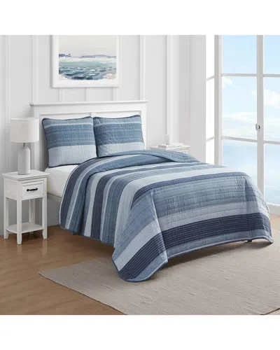 Nautica 3pc Ridgeport Reversible Quilt Set In Blue