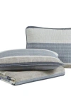 Nautica Ridgeport Open Dark Blue Quilt Set In Grey/taupe