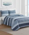 Nautica Ridgeport Reversible 3 Piece Quilt Set, King In Blue
