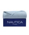 Nautica Ripple Cove Cotton Reversible Blanket, Twin In Blue