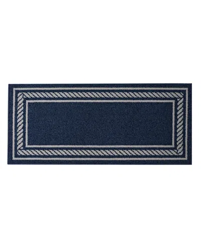 Nautica Rope Border Tufted Runner Rug, 26" X 60" In Blue