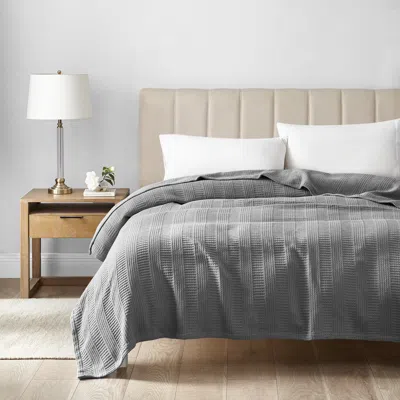 Nautica Rope Stripe Grey Full/queen Blanket In Multi