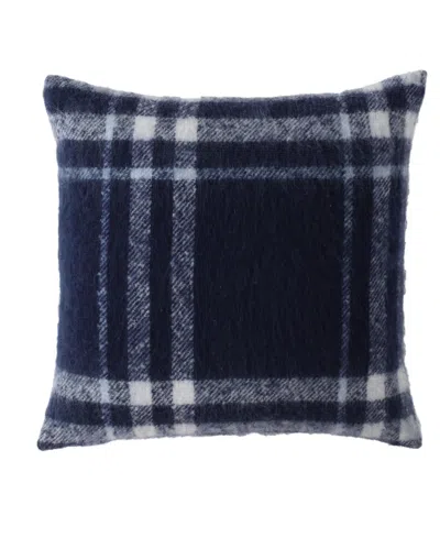 Nautica Ryan Cove Plaid Faux Mohair Square Decorative Pillow, 20" X 20" In Blue