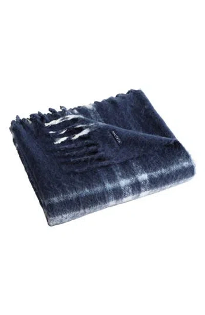 Nautica Ryan Cove Plaid Microfiber Throw Blanket In Blue