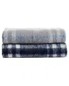 Nautica Ryan Cove Plaid Plush Throw Blanket In Blue