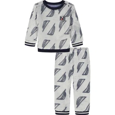 Nautica Babies'  Sail Print Velour Sweater & Pants Set In Multi