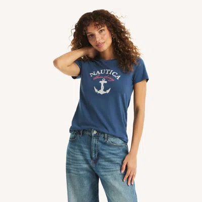 Nautica Sailing Logo Graphic T-shirt In White