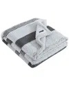 Nautica Saltmarsh Sherpa-reversible Throw Blanket In Grey