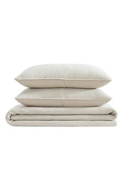 Nautica Seashore Stitch Cotton Quilt Set In Brown