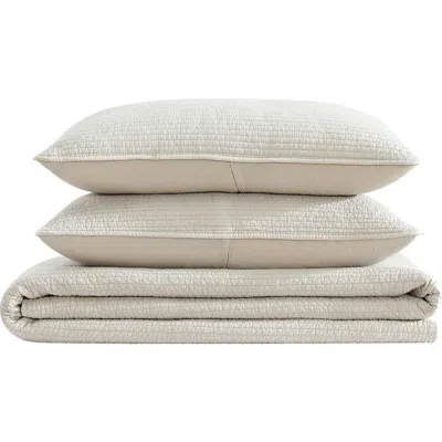 Nautica Seashore Stitch Cotton Twin Quilt Set In Beige