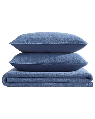 NAUTICA NAUTICA SEASHORE STITCH ENZYME WASHED REVERSIBLE QUILT SET