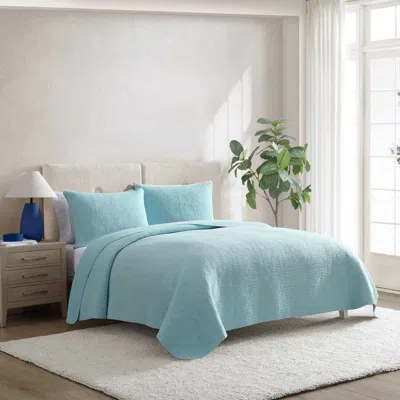 Nautica Seashore Stitch Green King Quilt Set