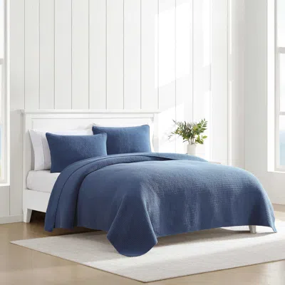 Nautica Seashore Stitch Navy King Quilt-sham Set