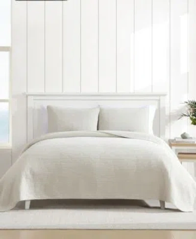 Nautica Seashore Stitch Washed Quilt Set In Navy