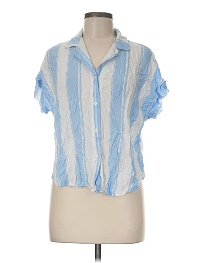 Pre-owned Nautica Short Sleeve Blouse In Blue