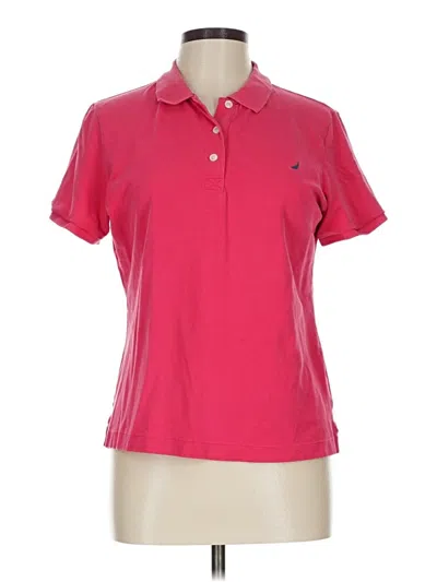 Pre-owned Nautica Short Sleeve Blouse In Pink