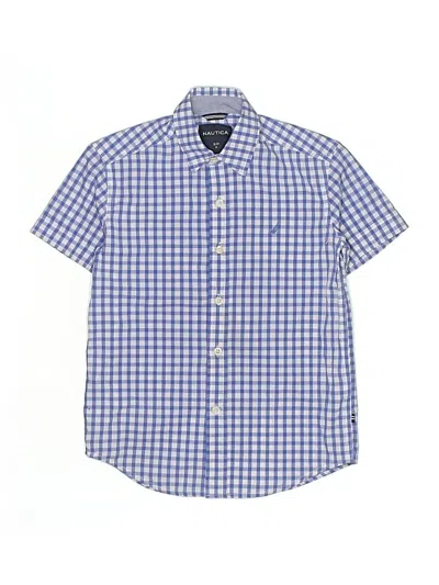 Pre-owned Nautica Kids' Short Sleeve Button Down Shirt In Blue
