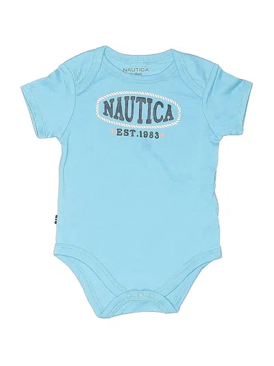 Pre-owned Nautica Babies' Short Sleeve Onesie In Blue