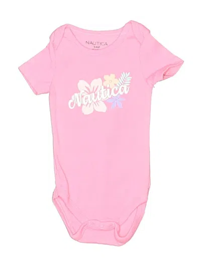 Pre-owned Nautica Babies' Short Sleeve Onesie In Pink