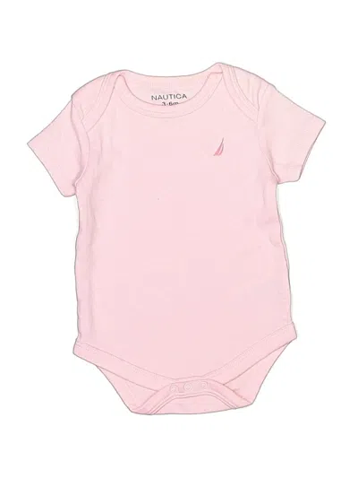 Pre-owned Nautica Babies' Short Sleeve Onesie In Pink