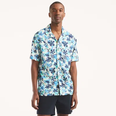Nautica Short-sleeve Printed Camp Shirt In Blue