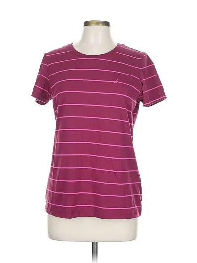 Pre-owned Nautica Short Sleeve T-shirt In Burgundy