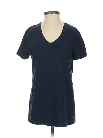 Pre-owned Nautica Short Sleeve Top Blue V Neck Tops