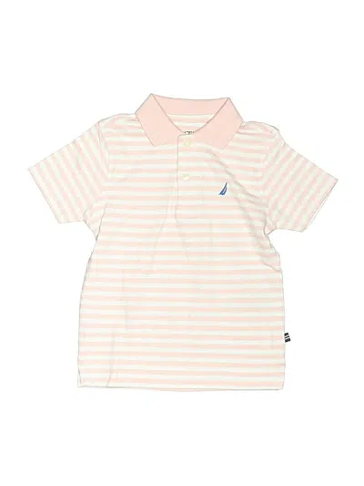 Pre-owned Nautica Kids' Short Sleeve Top Ivory Collared Neckline Tops In White