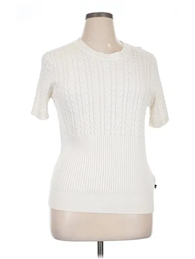Pre-owned Nautica Short Sleeve Top Ivory Crew Neck Tops In White