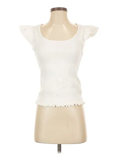Pre-owned Nautica Short Sleeve Top Ivory Sweetheart Neckline Tops
